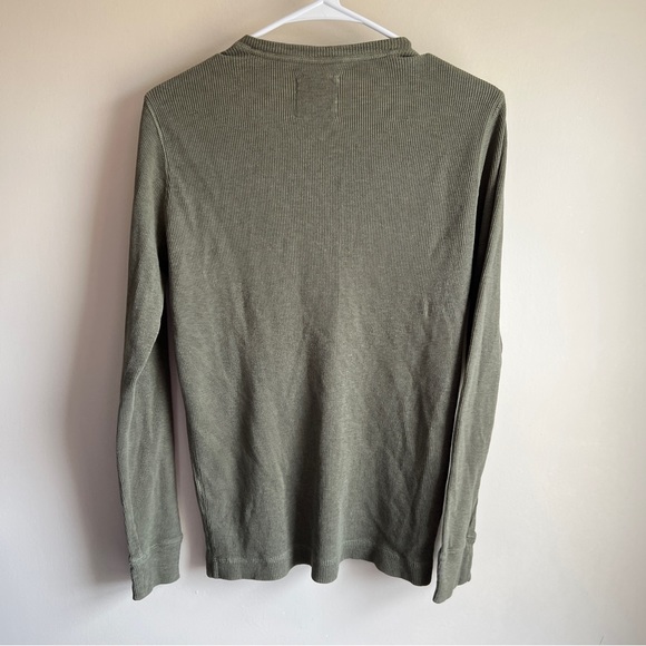 Bonobos Green Waffle Knit Long Sleeve Henley Top - Picture 4 of 5